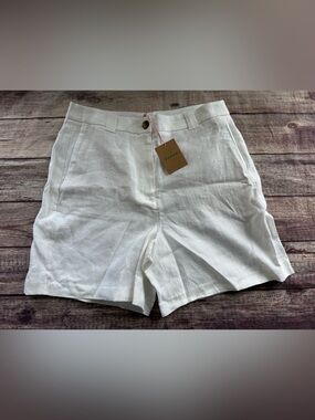 Boden Westbourne Linen Shorts US 8 Women White 6” NEW 3100